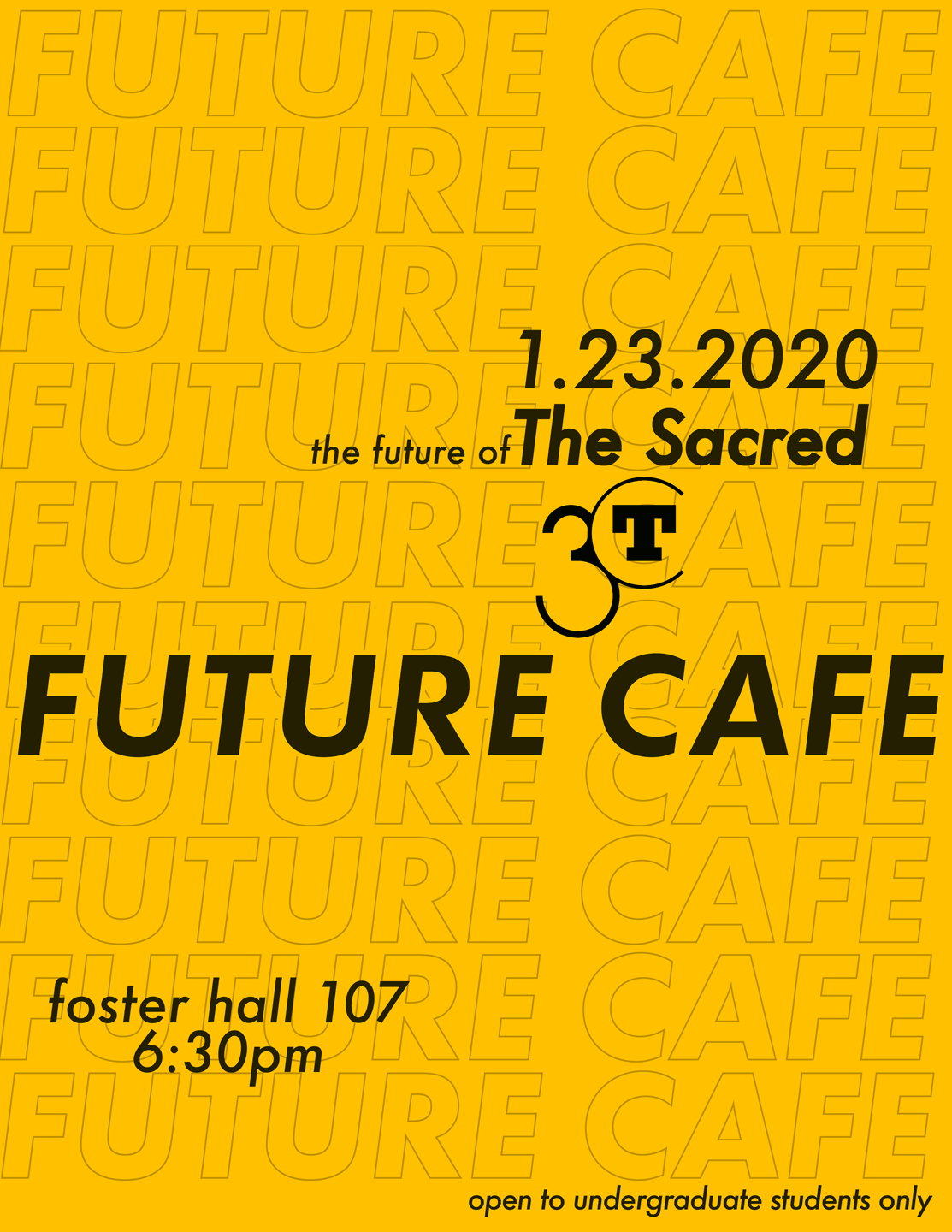 poster for the Future Cafe on The Sacred