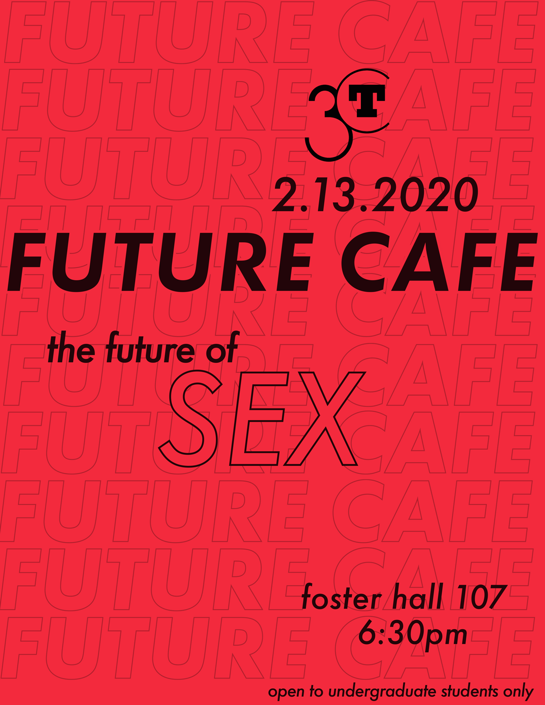 poster for the February 2020 Future Cafe on Sex