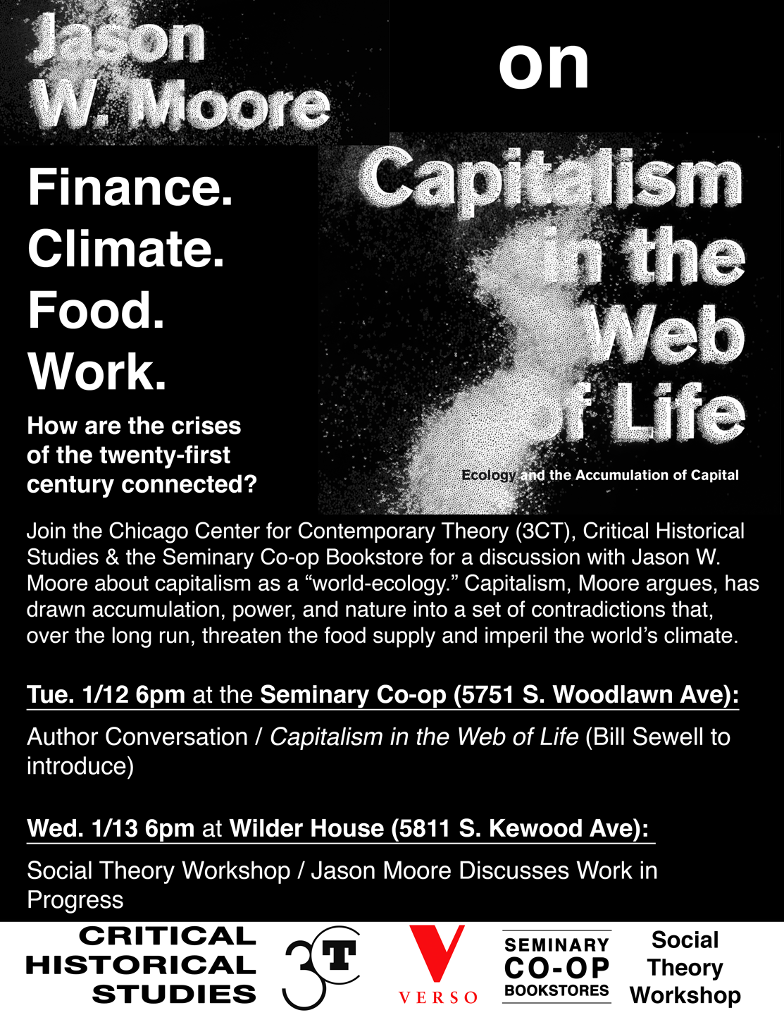 Poster for Jason Moore workshop, Capitalism of nature