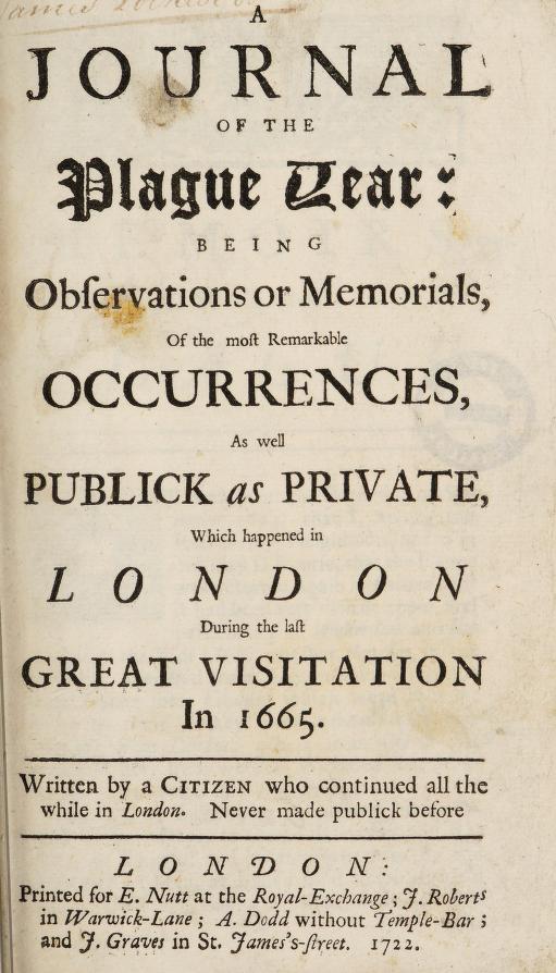 BOOK: Daniel Defoe, A Journal of the Plague Year (1722)
