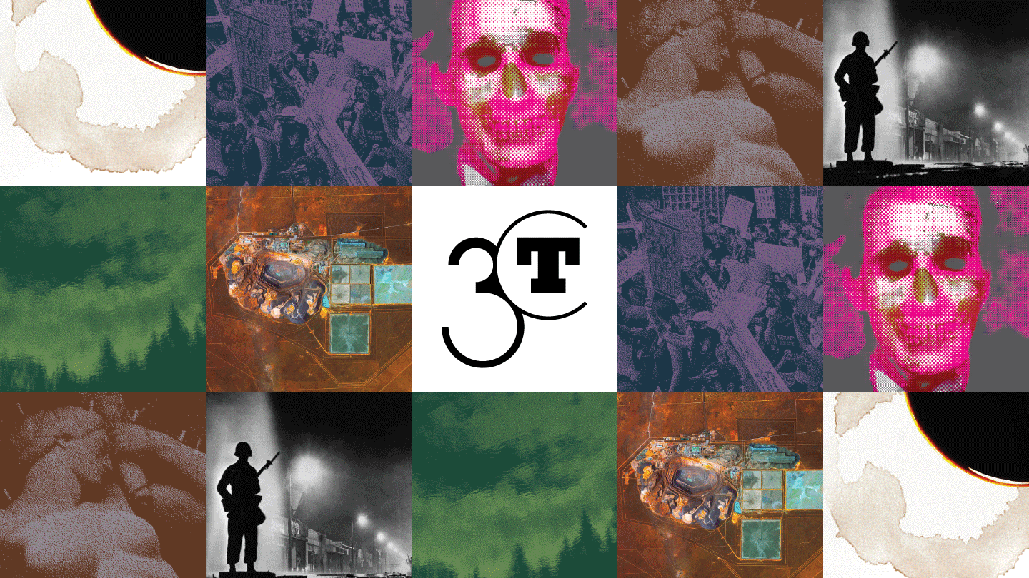 collage of 3CT event graphics from Autumn 2020 and Winter 2021 with 3CT logo in the middle