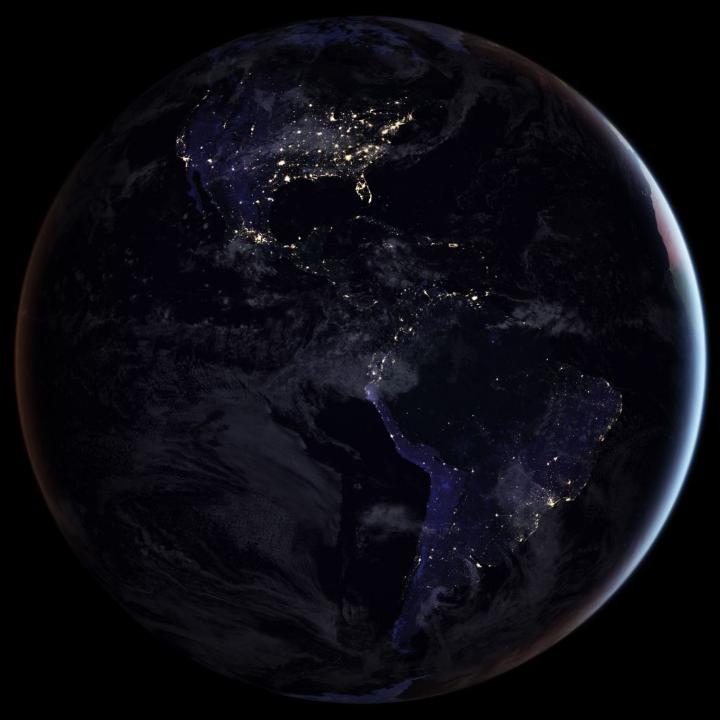 image of Earth's western hemisphere from space