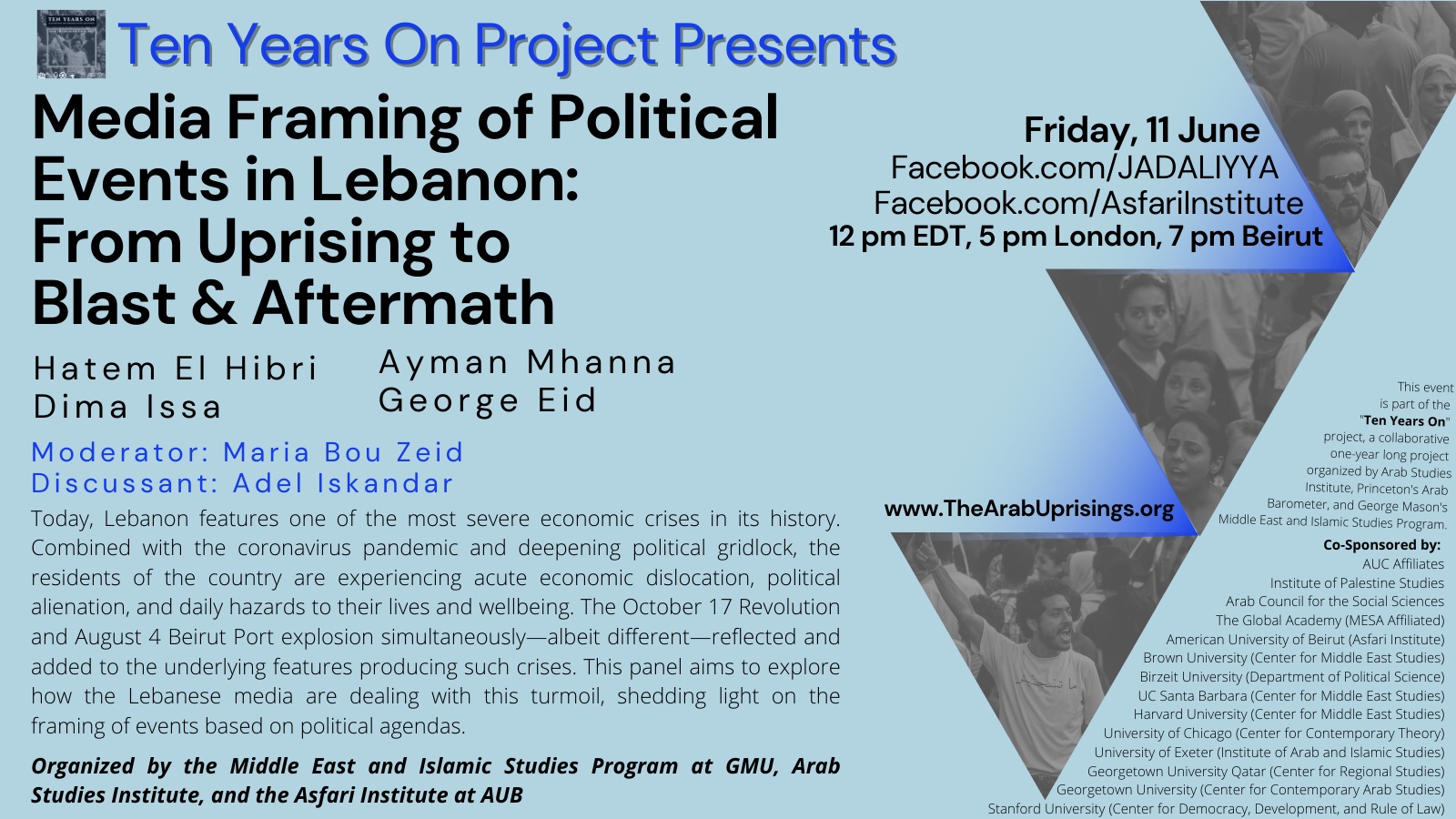 event flyer for Media Framing of Political Events in Lebanon