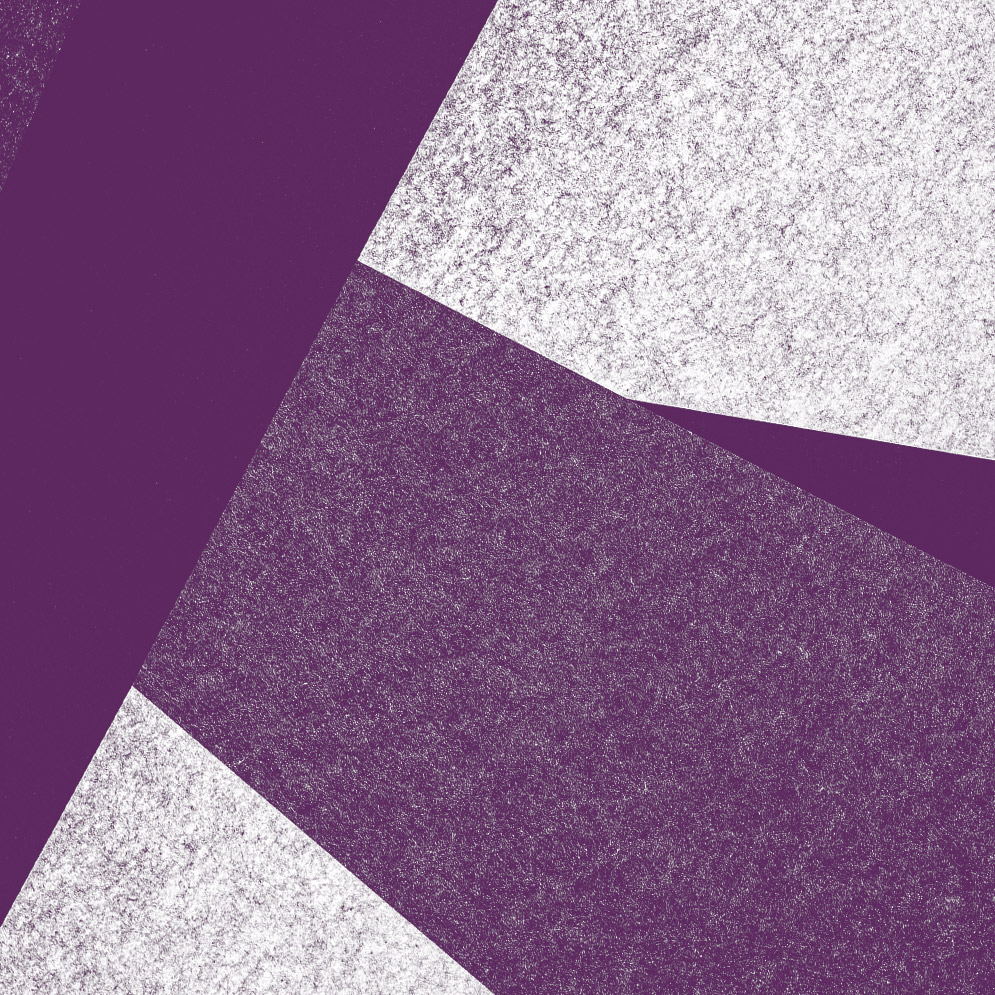 abstract geometric composition of purple and white shapes