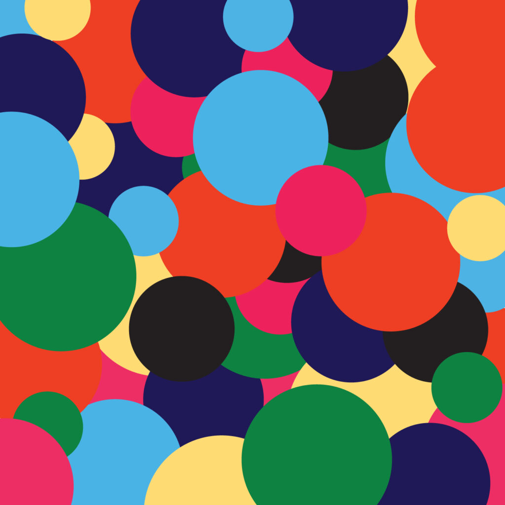 Colorful overlapping circles.