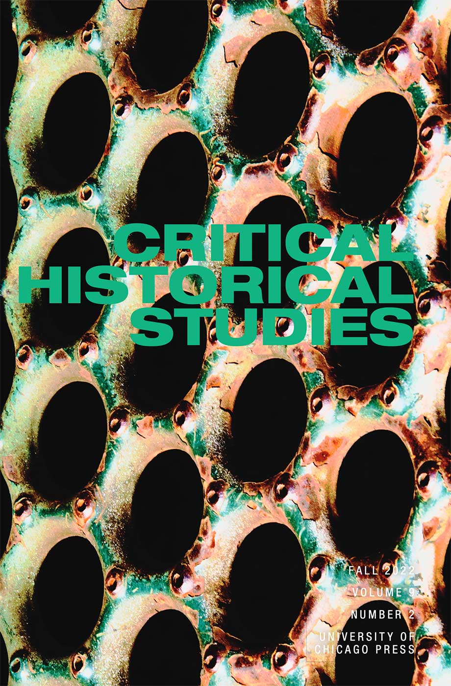Critical Historical Studies Fall 2022 issue cover.