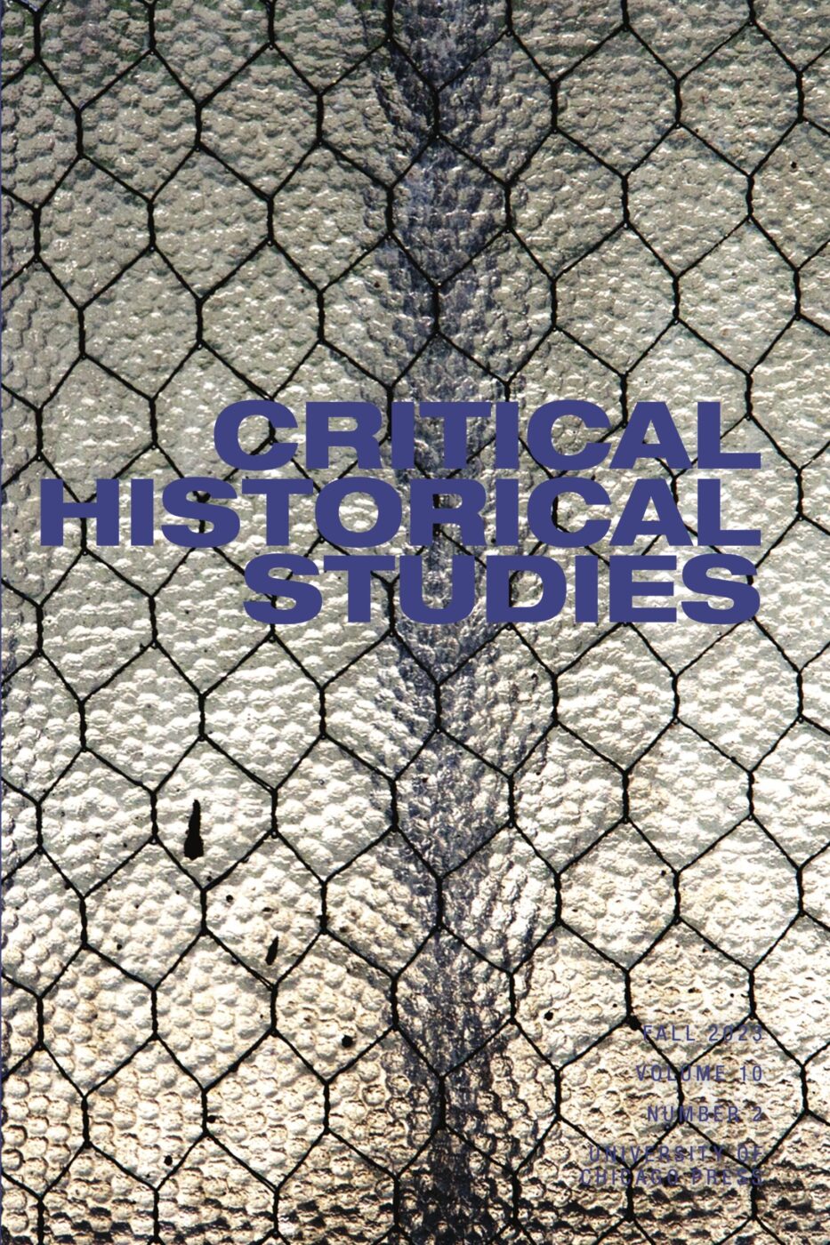 Cover of Critical Historical Studies, Fall 2023, Volume 10, Number 2. Photo of snakeskin.