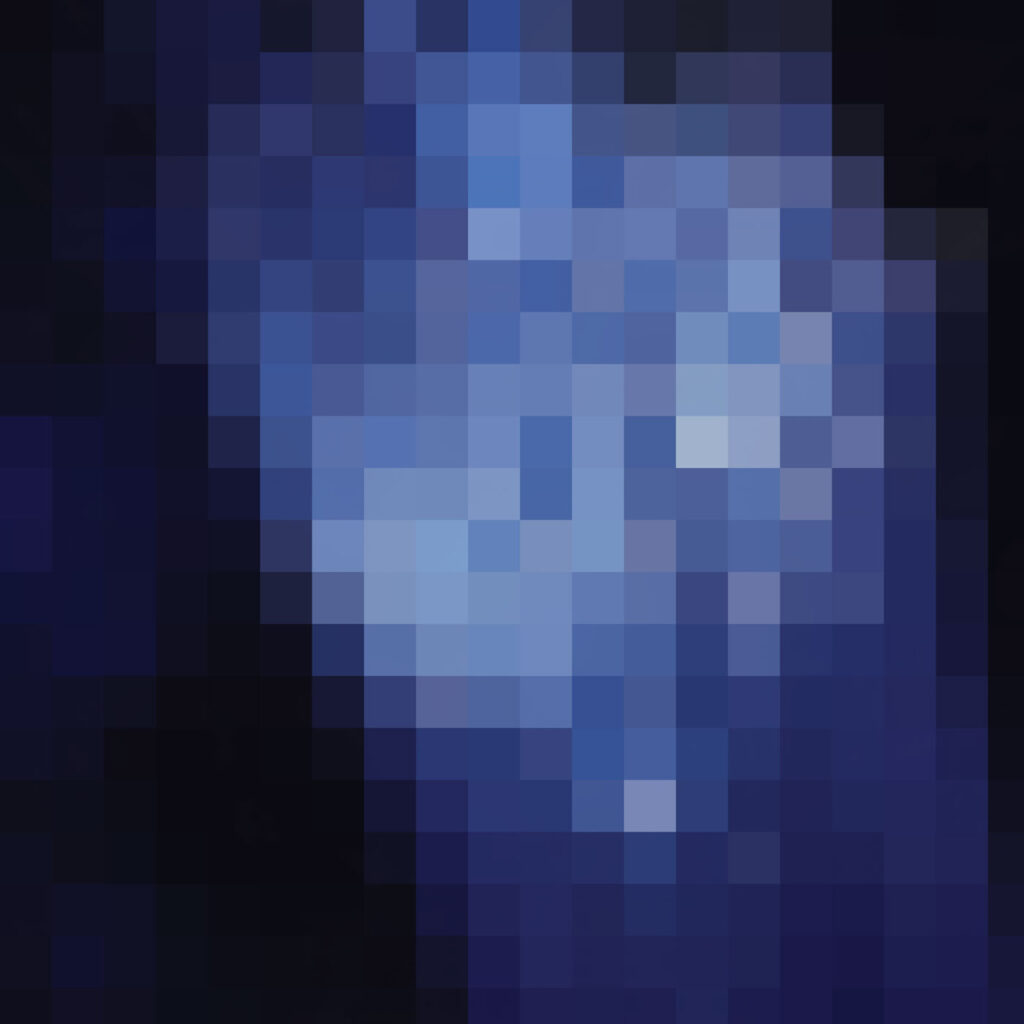 Abstract light and dark blue pixelated field