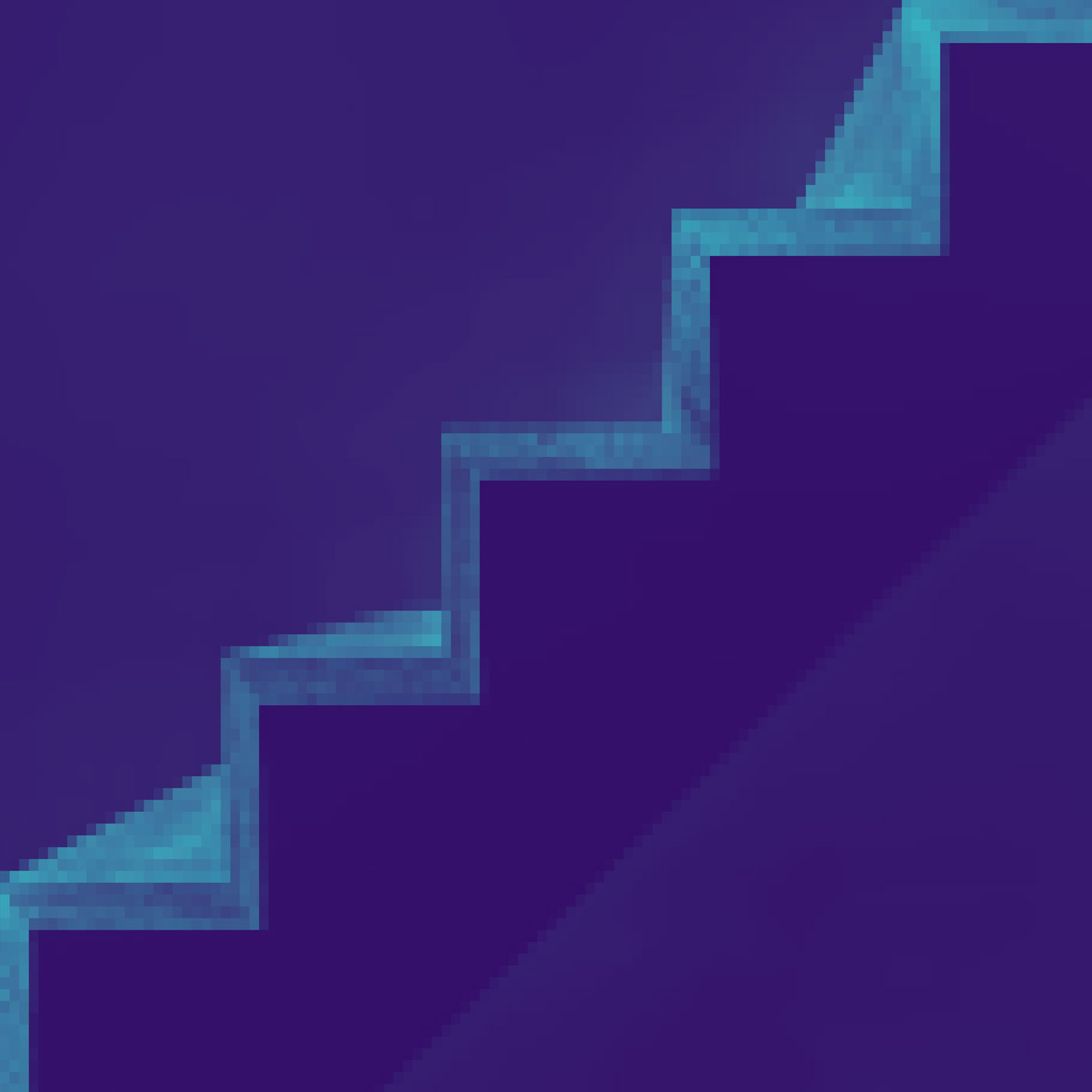 blue monochrome side view of stairs